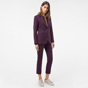 PAUL SMITH Slim-Fit Damson Trousers Women’s Size 38 Purple Wool Pants